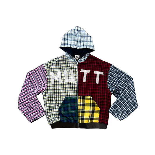 MUTT PATCHWORK PLAID HOODIE