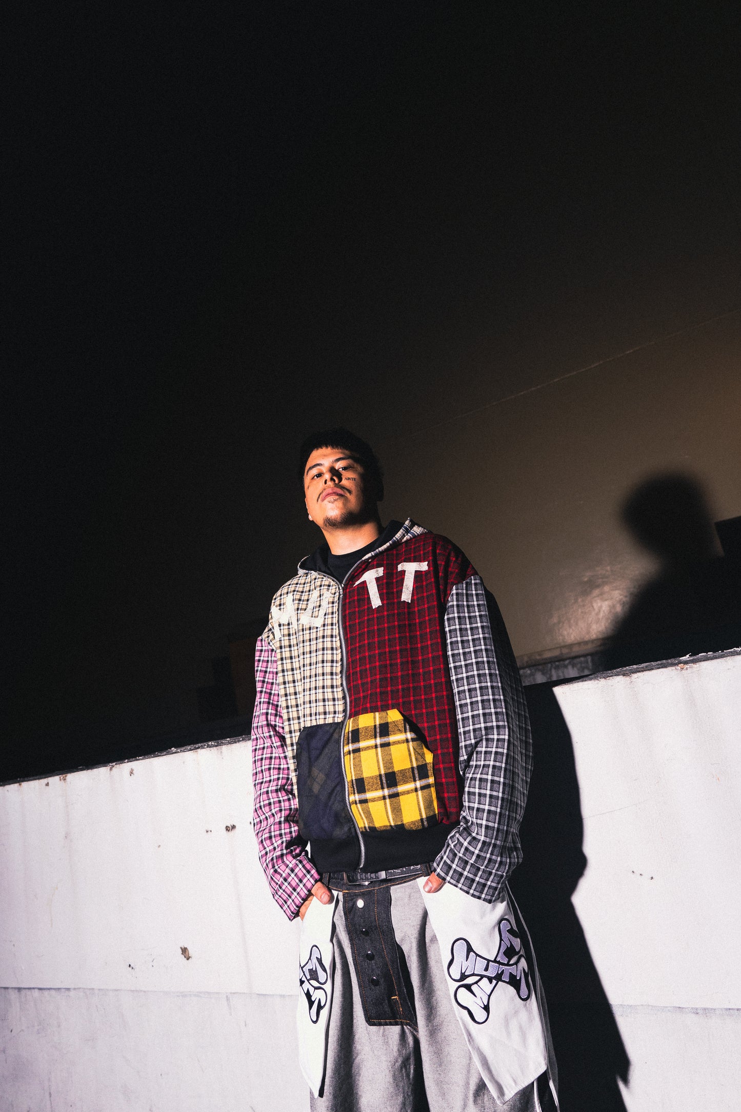 MUTT PATCHWORK PLAID HOODIE