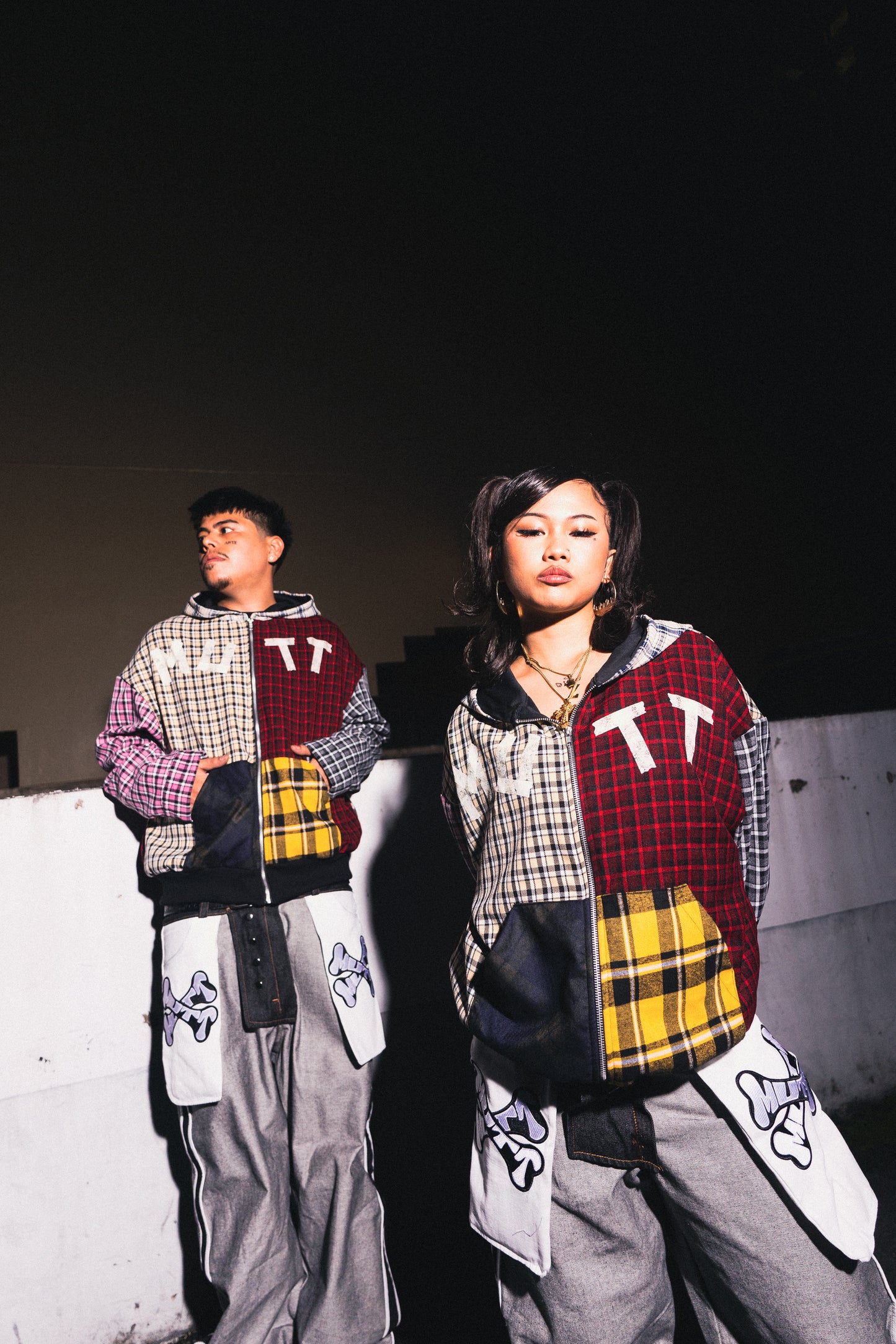 MUTT PATCHWORK PLAID HOODIE